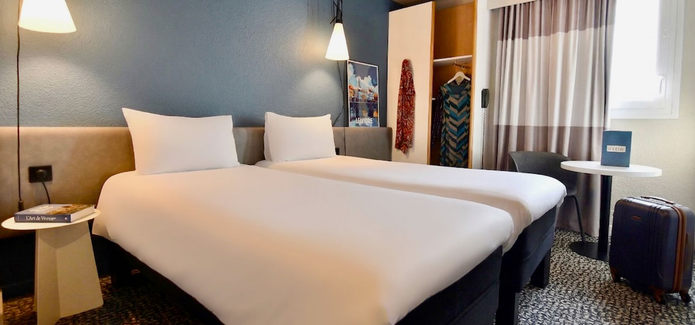 chambre twin de l'hotel Ibis Nantes La Beaujoire